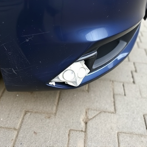 damaged car bumper