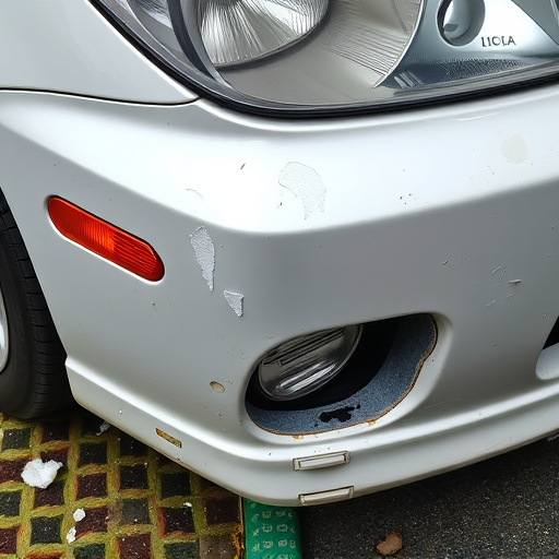 damaged car bumper