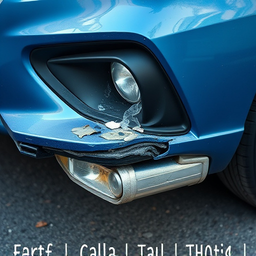 damaged car bumper