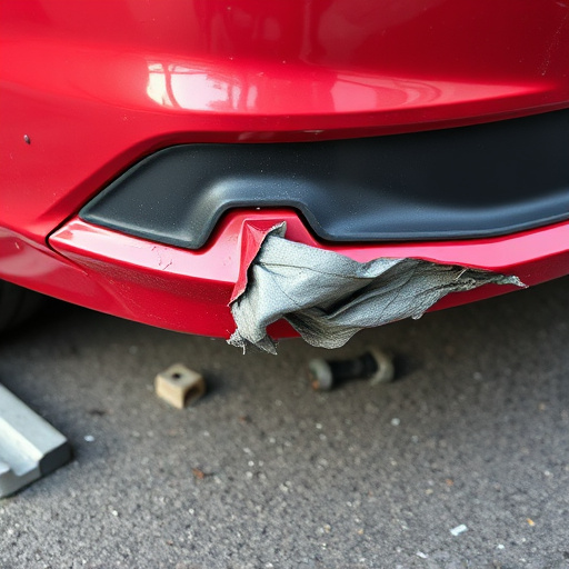 damaged car bumper