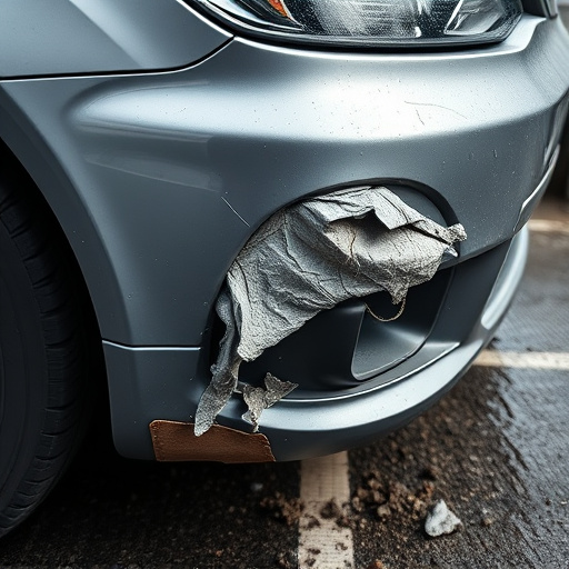 damaged car bumper