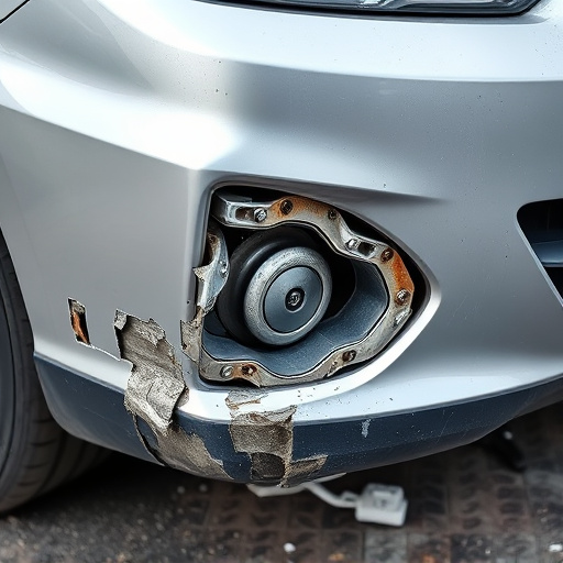 damaged car bumper