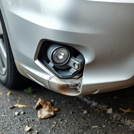 damaged car bumper