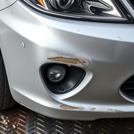 damaged car bumper