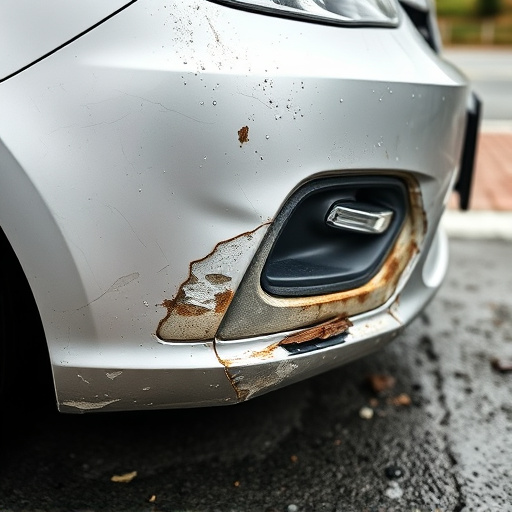 damaged car bumper