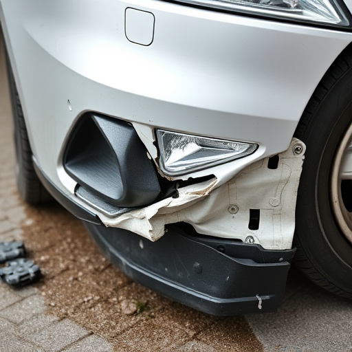damaged car bumper
