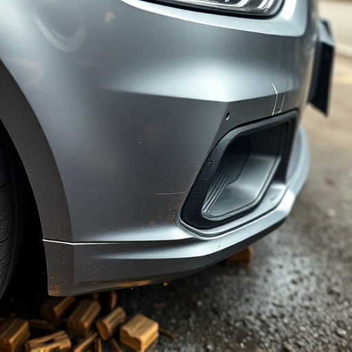 damaged car bumper