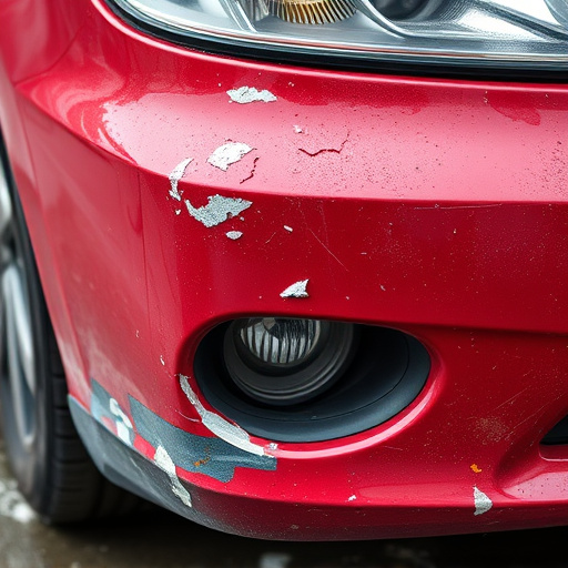damaged car bumper
