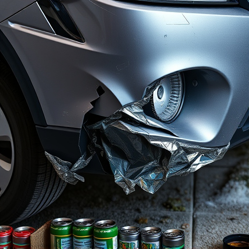 damaged car bumper
