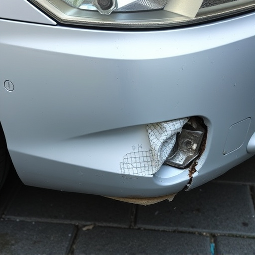 damaged car bumper