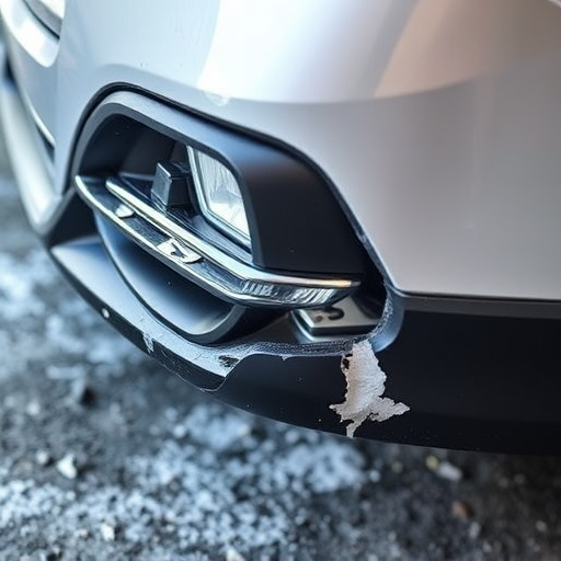 damaged car bumper