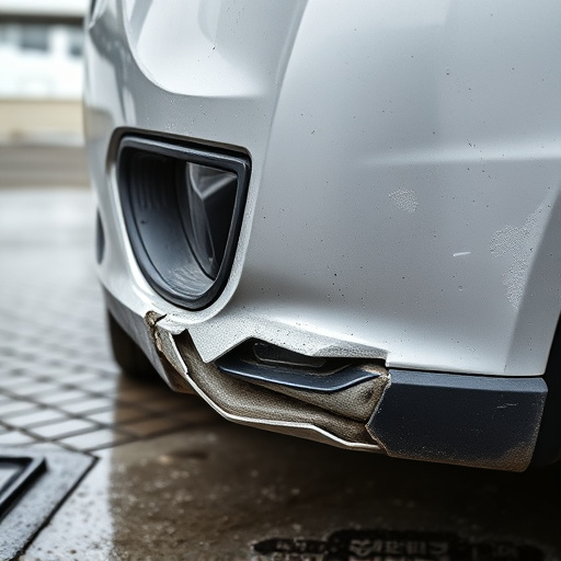 damaged car bumper
