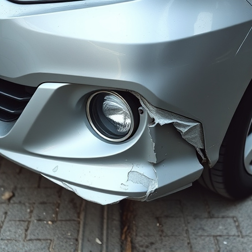 damaged car bumper