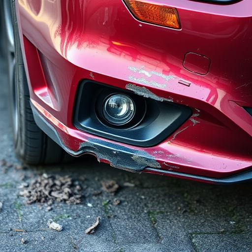 damaged car bumper