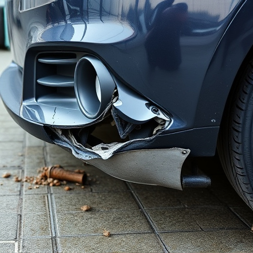 damaged car bumper