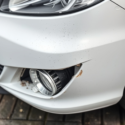 damaged car bumper
