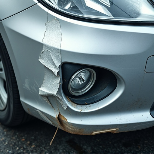 damaged car bumper