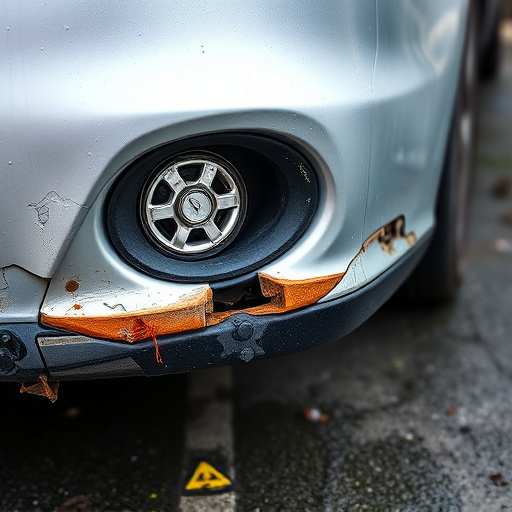 damaged car bumper