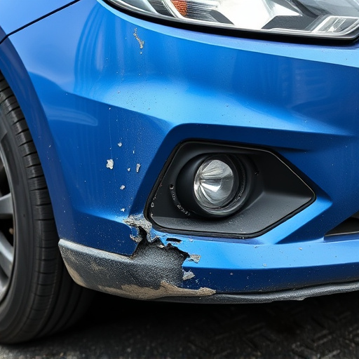 damaged car bumper