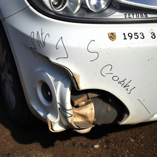 damaged car bumper