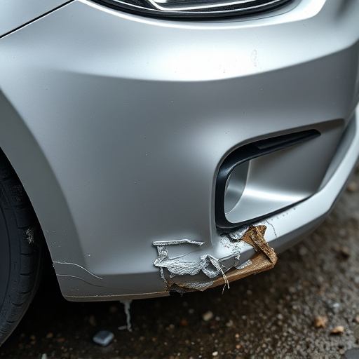 damaged car bumper
