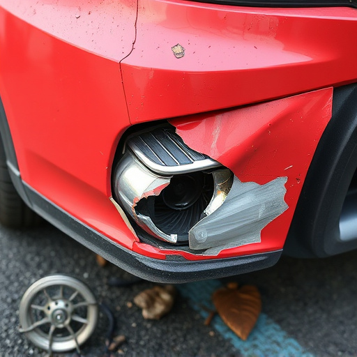 damaged car bumper