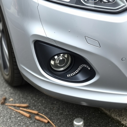 damaged car bumper