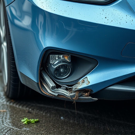 damaged car bumper