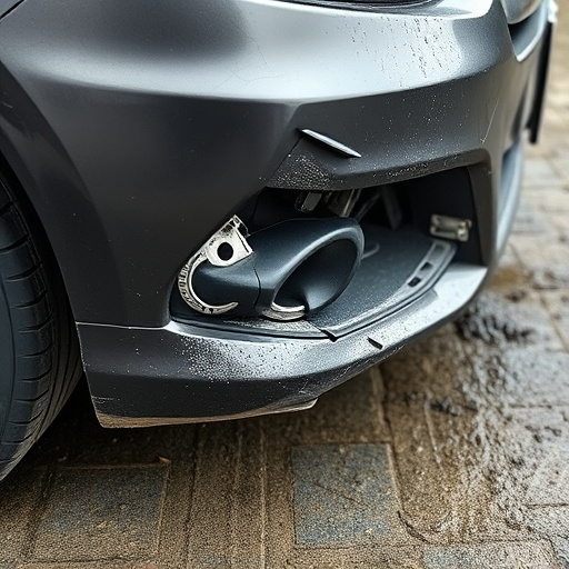 damaged car bumper
