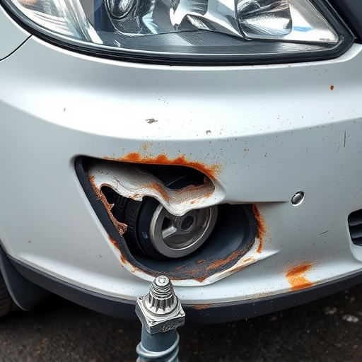 damaged car bumper
