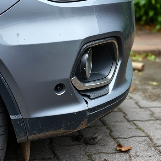 damaged car bumper
