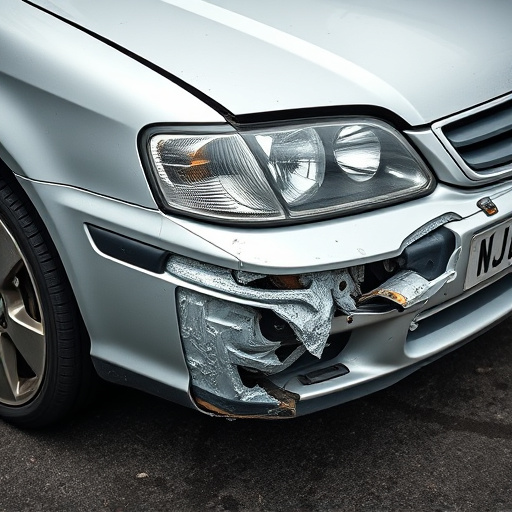 damaged car bumper