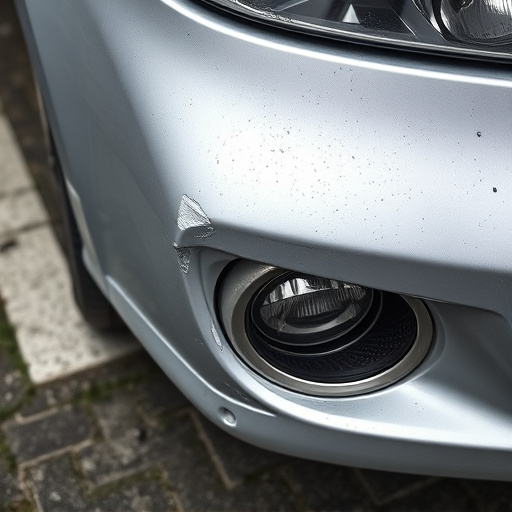 damaged car bumper