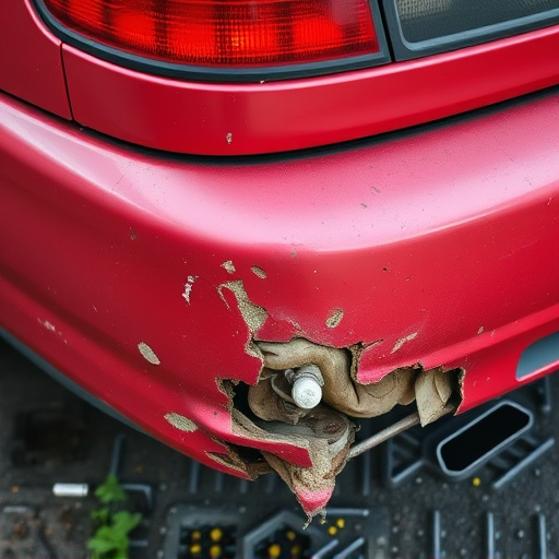 damaged car bumper