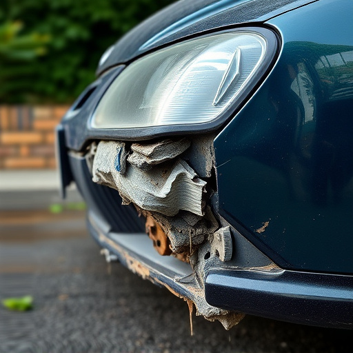 damaged car bumper