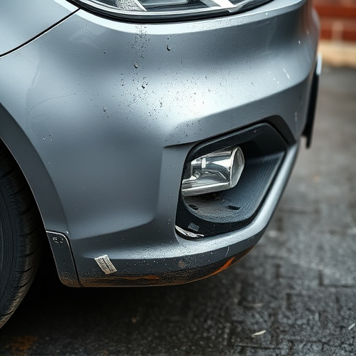 damaged car bumper