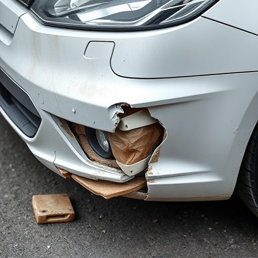 damaged car bumper