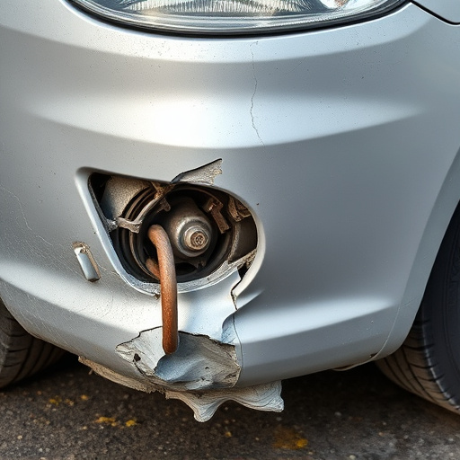 damaged car bumper