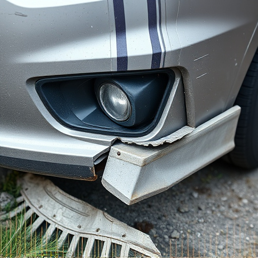 damaged car bumper