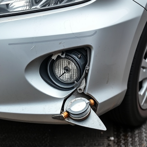 damaged car bumper