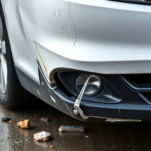 damaged car bumper