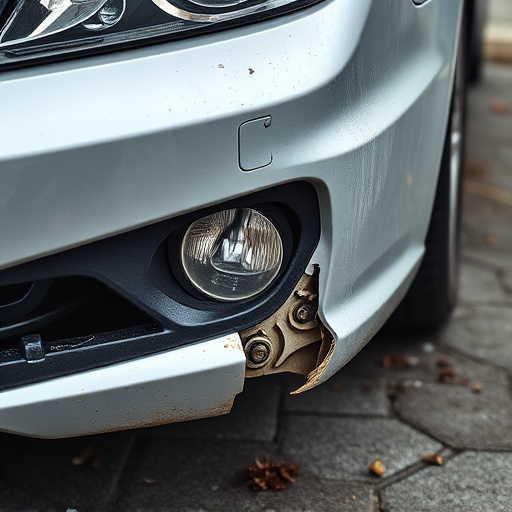 damaged car bumper