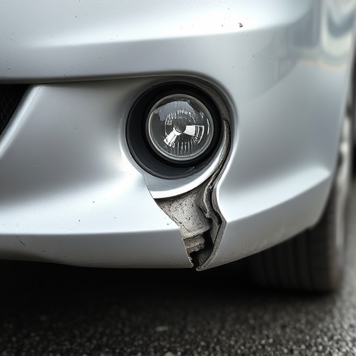 damaged car bumper