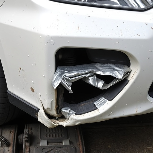 damaged car bumper