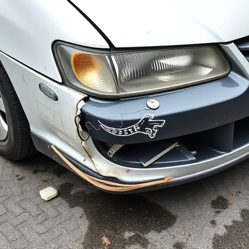 damaged car bumper