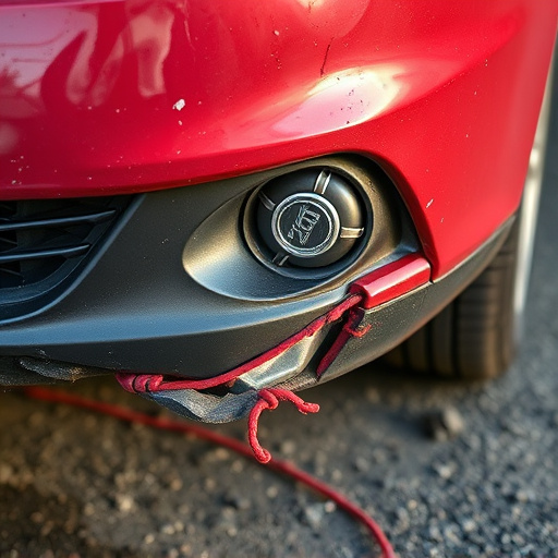 damaged car bumper
