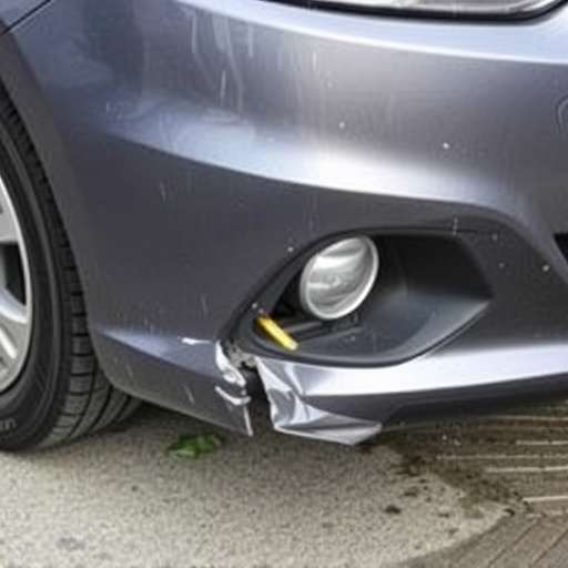 damaged car bumper