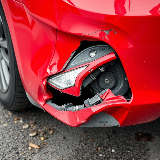 damaged car bumper