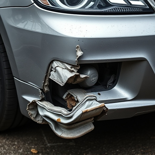damaged car bumper