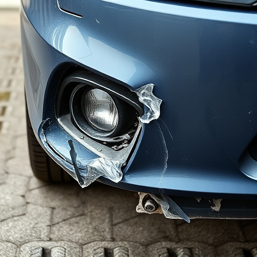 damaged car bumper
